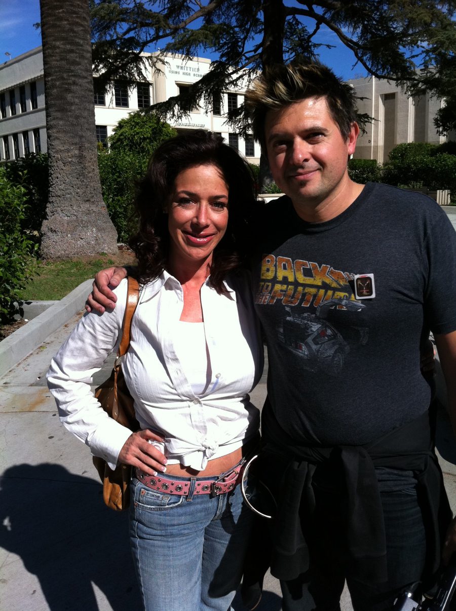 con Claudia Wells,en Hill Valley, 2010